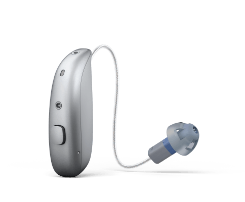 Hearing aid miniRIE in silver grey colour